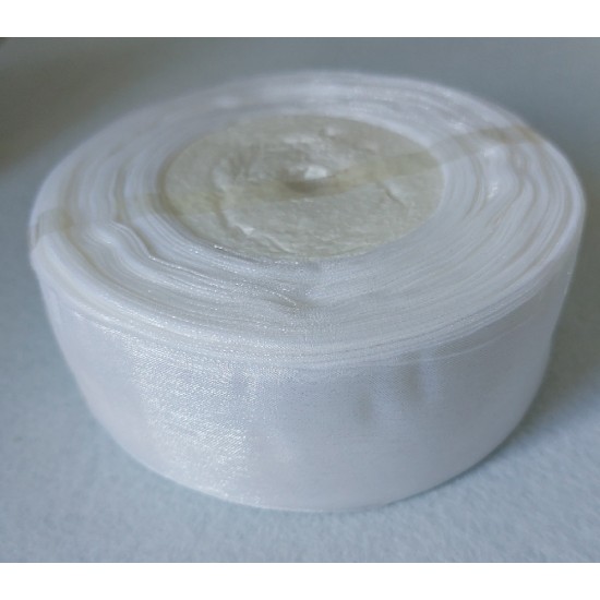 Лента капроновая однотонная ш.40мм/ цв.белый, цена за 1 м